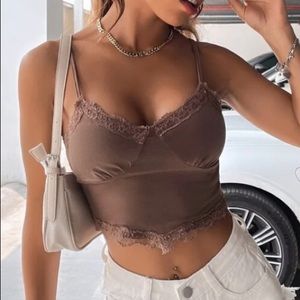 SHEIN Small Brown Lace Cami Top